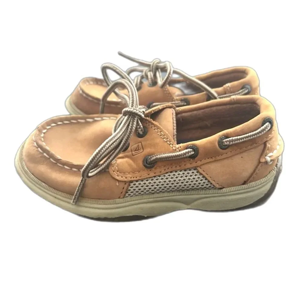 Sperry Boat Shoes Top-Sider Toddler Boys 9.5 Leather Lanyard Intrepid Loafer